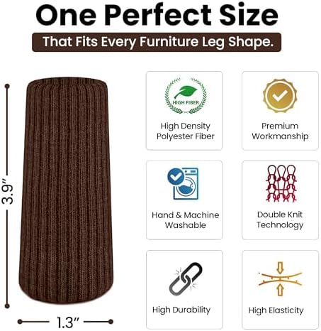 Chair Leg Socks 80 Pcs Black Furniture Leg Covers Floor Protectors - Image 3