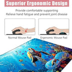 Large Keyboard Mouse Pad Set, Extended Mouse Pad+Keyboard Wrist Rest Support, Memory Foam Ergonomic Easy Typing, 4Pcs (31.5×11.8 in) Desk Pad Set for Office Home,Sea Turtle - Image 5