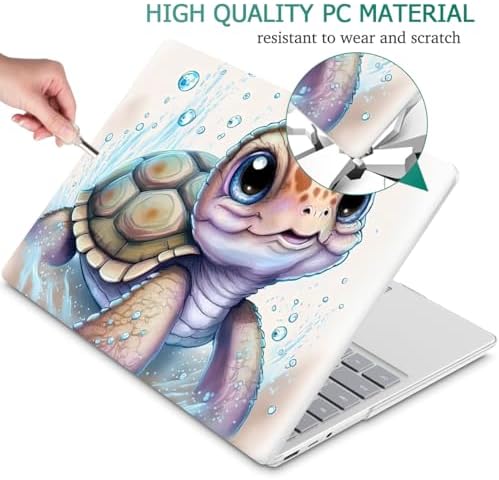 Mektron Case for 13.5" Microsoft Surface Laptop 5/4/3 with Metal Palm Rest Model 1951/1868, 2019/2021/2022 Release Plastic Hard Shell Cover with Screen Protector + Keyboard Cover, Cute Turtle - Image 5