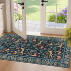 DUKINO 2x4 Rug for Entryway, Animal Washable Rug for Kitchen, Navy Blue by DUKINO