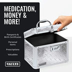 Vaultz Combination Lock Box - Secure Safe for Documents, Valuables, Medicine & Money - 10 x 7.25 x 7.75 Inch - Silver Treadplate - Image 3