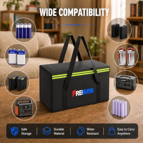 Fireproof Lipo Bag, Large capacity Explosion-proof lipo battery Box for Charging and Storage, 22 x 9 x 9.5inch Waterproof Bag for Documents and Valuables - Image 3