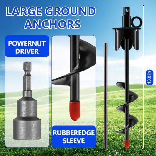 Dog Tie Out Cable&Stake,2x16FT Dog Leads for Yard,Heavy Duty Ground Anchor - Image 3