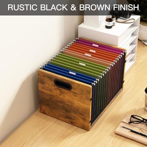 Hanging File Folder Organizer Filing Box with Handles File Organizer Holder for Desk Space-Saving Storage Bin for Letter Size – Open Design for Quick Access & Efficient Organization - Image 5