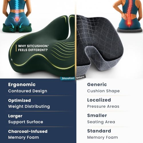 Seat Cushion for Tailbone Pain Relief, Extra Large Office Chair Cushion - Image 5