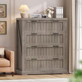 SEDETA Farmhouse 4 Drawer File Cabinet, Filing Cabinet for Home Office, Wood Office File Cabinets for Letter/Legal/A4 Size, File Cabinet Organizer with Printer Stand for Study Room, Living Room, Grey by SEDETA