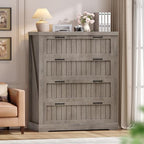 SEDETA Farmhouse 4 Drawer File Cabinet, Filing Cabinet for Home Office, Wood Office File Cabinets for Letter/Legal/A4 Size, File Cabinet Organizer with Printer Stand for Study Room, Living Room, Grey by SEDETA