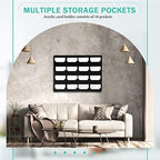 Geelin 2 Pcs Acrylic Business Card Holder Wall Mount Black Business Card Display Holder with Hanging Hardware Vertical Sticker Display Rack Organizing Stand for Office Home (16 Pockets) - Image 4