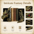 Dragon Bookshelf Decor, Gothic Fantasy Bookends - Image 4