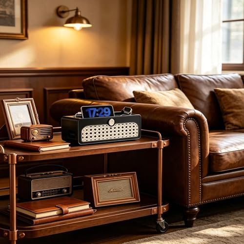Faux Rattan Cable Management Box, Black - Image 7
