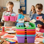 6 Pack Plastic Classroom Organizer Caddy with Handle, Classic - Image 5