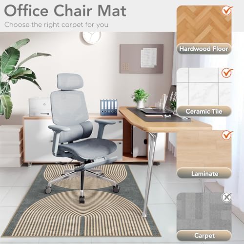Office Chair Mat for Hardwood Floor&Tile Floor,36"X 48"-Geo Grey - Image 3