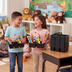 WILLBOND 12 Pcs Classroom Caddy Bulk Plastic Storage Caddy, Black - Image 2