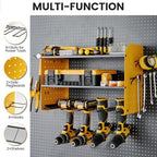 TRZZ Power Tool Organizer Wall Mount, 3-Layer Drill Rack, Yellow - Image 2