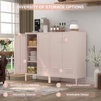 IRONFFICE Storage Cabinet,Metal Cabinets with Doors and Shelves,2 Doors Locker Cabinet with Legs,Metal Locker Storage Cabinets for Tools, Equipment and Office Files,Pink - Image 5