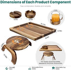 Manspdier Acacia Wood Sofa Arm Tray Table Clip On Couch Armrest Table - Image 3