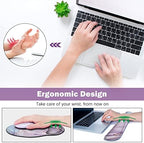ARTSO Large Mouse Pad Ergonomic Keyboard Wrist Rest Support Set, Memory Foam Gel Wrist Pad, Extended Desk Mat Protector, Non-Slip Desk Blotter, Purple Blue Marble - Image 3