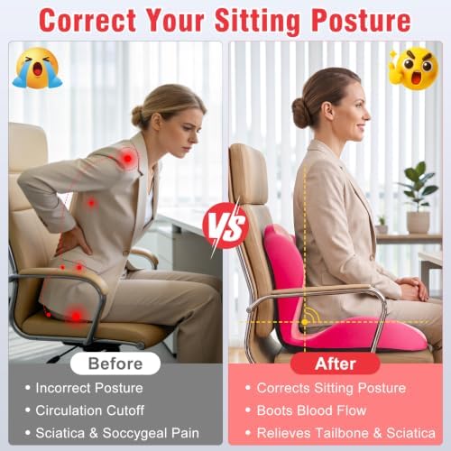 Car Seat Cushion Office Chair Cushion with Lumbar Support Pillow - Image 5
