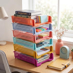 Geetery Turn in Trays Classroom, Wildflower Color, Set of 6 - Image 4