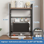 Desk Shelf Bookcase 1-Tier Metal Desktop Bookshelf Hutch with Grid Panel and DIY design possible Multipurpose Storage Organizer Display Rack for Dorm Office Home Computer Desk(Black 21.7"×7.9"×38.6") - Image 3