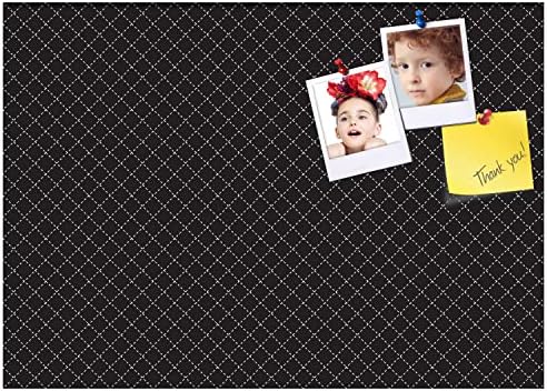 PinPix 21x15 inch Cork Bulletin Board. This Decorative Framed Pin Board Comes with Diamond Pattern in Black Design and Satin Black. Ideal for Home, Office Decor or School (PinPix-120) - Image 2
