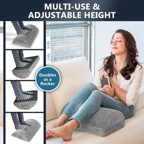 ComfiLife Foot Rest for Under Desk at Work – Adjustable Height Memory Foam Foot Stool for Under Desk, Office Chair & Gaming Chair – Ergonomic Footrest for Back & Hip Pain Relief (Gray) - Image 6