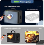 Fireproof Document Bag with Lock for Legal/Letter Files, Black - Image 4