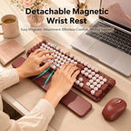 SABLUTE Wireless Keyboard Mouse Combo, Burgundy Red, Magnetic Wrist Rest - Image 2