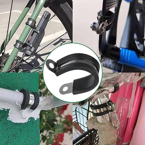 OURU 3/4 Inch Cable Clamps, Rubber Coated Insulated Clamps, 100pcs, 19mm - Image 6
