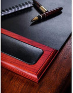 Dacasso Rosewood and Leather Desk Pad with Side-Rails, 25.5 by 17.25 Inch (P8002) - Image 5