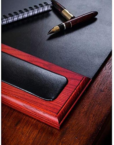 Dacasso Rosewood and Leather Desk Pad with Side-Rails, 25.5 by 17.25 Inch (P8002) - Image 5