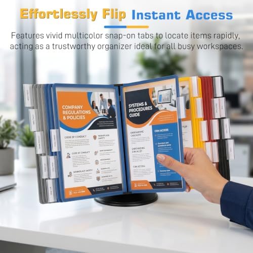10‑Pocket Desktop Reference Organizer, Desktop Document Holder Stand - Image 6