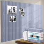 X-Large Cork Board Alternative 12-Pack Felt Bulletin Board Thick and Decorative Pin Board for Home Office Walls 47.24 x 35.43 Inches with 72 Adhesive Tabs - [Dusky Gray] by EkkogoAcousticPanels