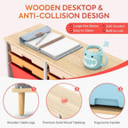 TOOLF 12 Drawers Storage Cabinet with Wooden Top and Plastic Bins,Colorful - Image 4