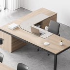 MAIDERN (40”+ 40”) x 13” L Shaped Corner Desk Mat, Cork & Leather Dual Sided Desk Pad for Gaming Computer Office Home (Cream) - Image 5