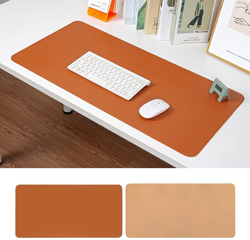 Ruby Lil Natural Cork & PU Leather Dual Side Mouse Pad Laptop Desk Table Protector Desk Writing Pad,Brown,90x45cm by RubyLil