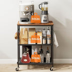 Homleke 3-Tier Rolling Kitchen Microwave Cart, Utility Cart - Image 6