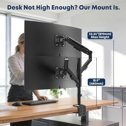 Dual Monitor Mount for 17-40'', Holds up to 26.4 lbs/arm - Image 5