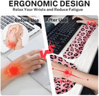 Arttown Keyboard Mouse Pad Set, 4 in 1 Desk Mat Set Leopard Pink - Image 4