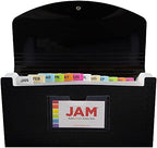 JAM PAPER Accordion Folders - 13 Pocket Plastic Expanding File - Check Size - 5 x 10 1/2 - Black - Sold Individually (Pack of 12) - Image 4