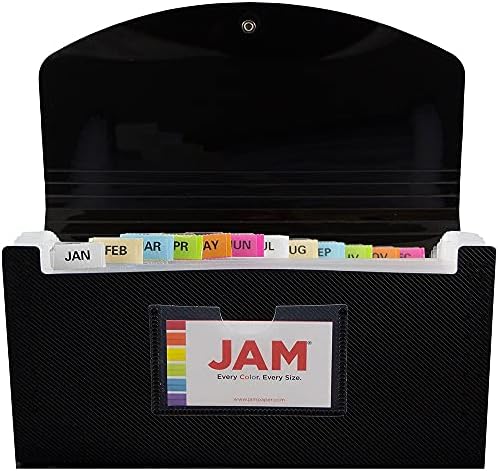 JAM PAPER Accordion Folders - 13 Pocket Plastic Expanding File - Check Size - 5 x 10 1/2 - Black - Sold Individually (Pack of 12) - Image 4