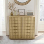 7 Drawer File Cabinet with Wheels for Home Office, Natural Walnut - Image 3