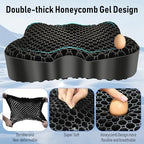 NEW-Vi Gel Seat Cushion, Thickened Big Breathable Honeycomb Design Absorbs Pressure Points Gel Cushion with Anti-Slip Cover Seat Cushion for Office Chair Home Car Seat Cushion - Image 4