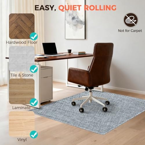 BAGAIL Office Chair Mat for Hardwood Floor, 35"x47" Heavy Duty Computer Chair Mat - Fast Flat & Smooth Glide - Non-Slip Desk Chair Floor Protector for Home Office - Black - Image 5
