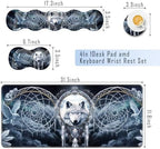 TGFEWYTJYJ Extended Gaming Mouse Pad,Memory Foam Ergonomic Keyboard Mouse Wrist Rest Support Set,Large Desk Mat with Stitched Edges,Non-Slip Base Mousepad Home Office,Dreamcatcher Wolf - Image 2