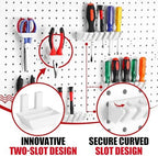 Novabright 6 Pieces Pegboard Organizer Accessories Set, Screwdriver Holder and Double Hole Pliers Holders, Pegboard Tool Hangers for Screwdrivers, Pliers, Scissors Wall Garage Workshop Storage(White) - Image 3