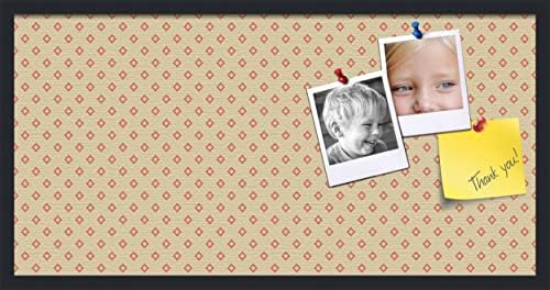 PinPix 36x18 inch Cork Bulletin Board. This Decorative Framed Pin Board Comes with Diamonds in Red and Yellow Design and Satin Black. Ideal for Home, Office Decor or School (PinPix-333) by PinPixBulletinBoards