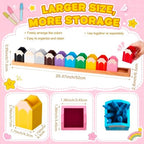 11 Pcs Pencil Shaped Crayon Organizer with Stand,Large - Image 2