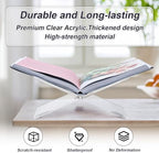 Acrylic Book Stand Holder - Coffee Table Book Stand,Open Cookbook Acrylic Book Display Stand,Magazines Clear Holder,Reading Stand for Open Book Magazines, Textbooks - Image 3