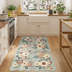 DUKINO 3x5 Area Rugs, Non Slip Floral Washable Rug for Bedroom, Sage Green - Image 5